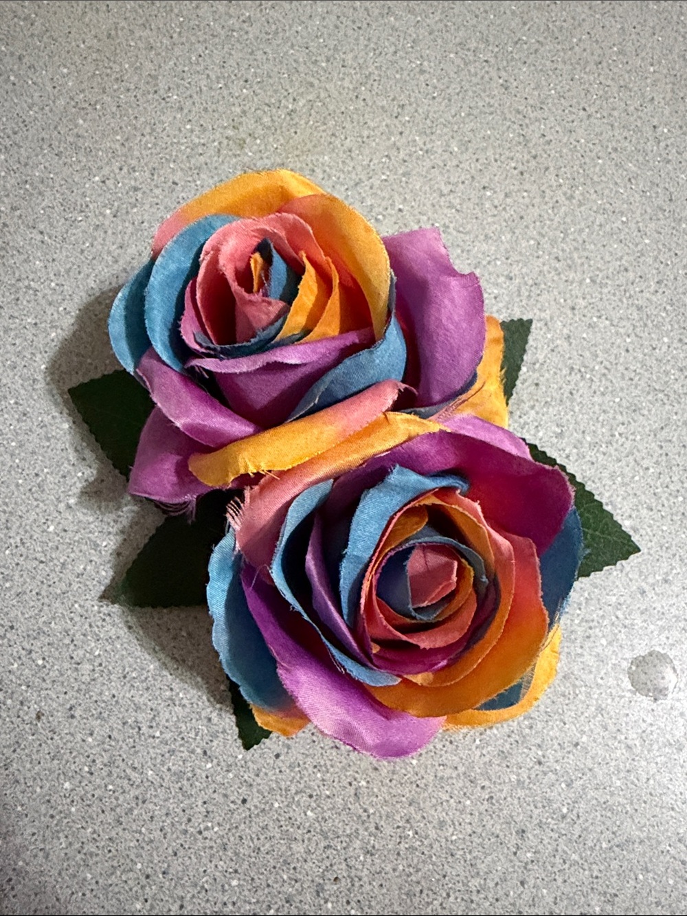 Hand Crafted Multicolor Fabric Rose Hair Clip - Pink Blue Purple Yellow Orange